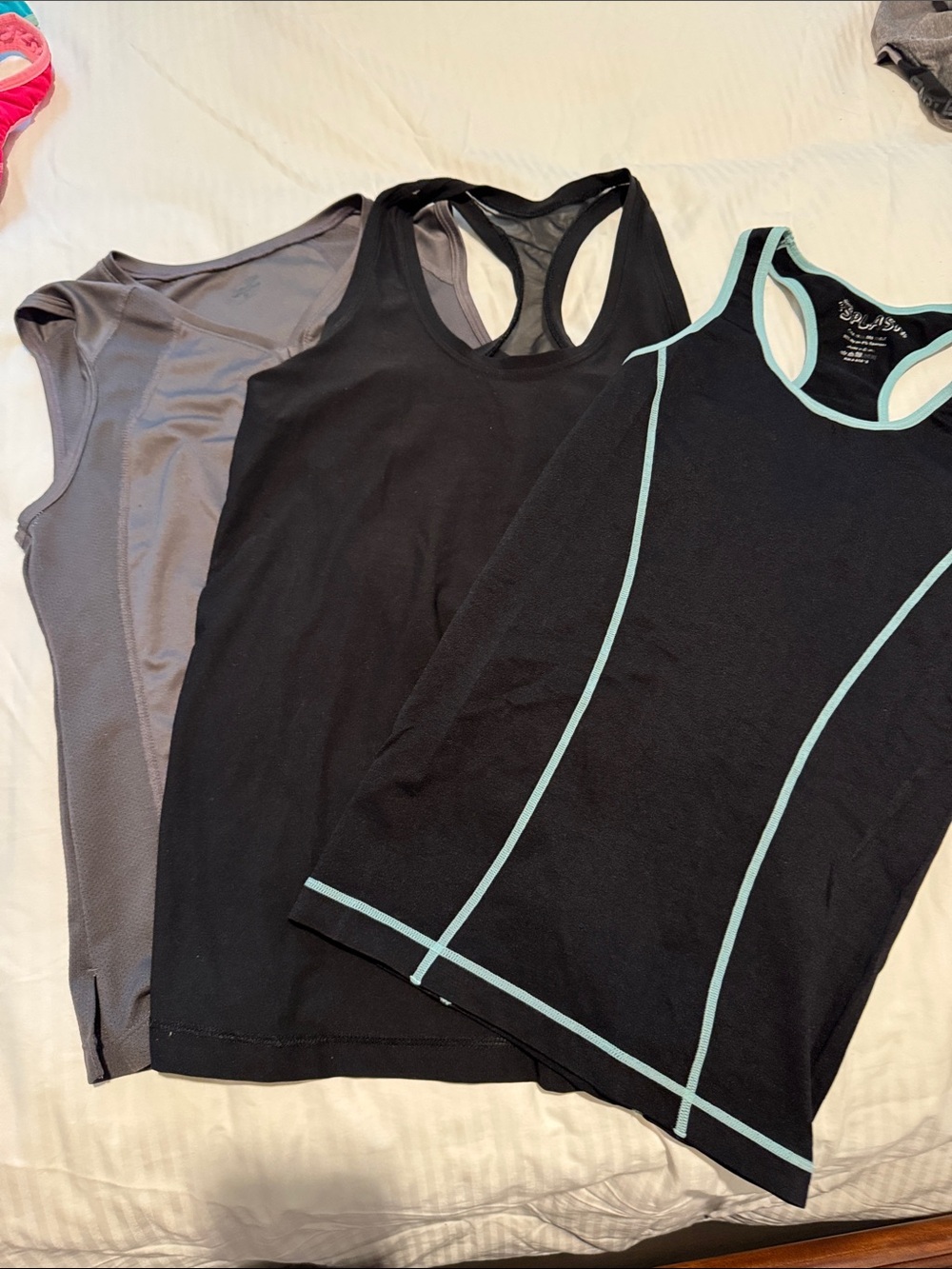 Bundle S- Champion, gotex and splash Black Racerback Tanks